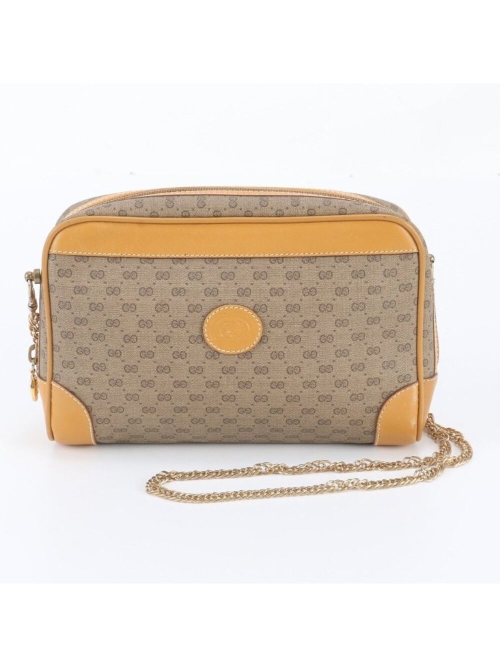 Gucci Vintage Micro GG 014 89 Leather Chain Shoulder Bag